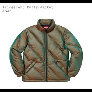 Supreme Iridescent Puffy Jacket Green XL